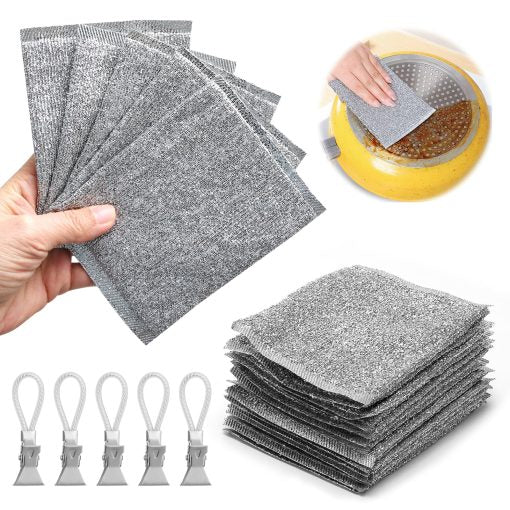 5-Pack Double-Sided Wire Cloth Dish Cleaning Set