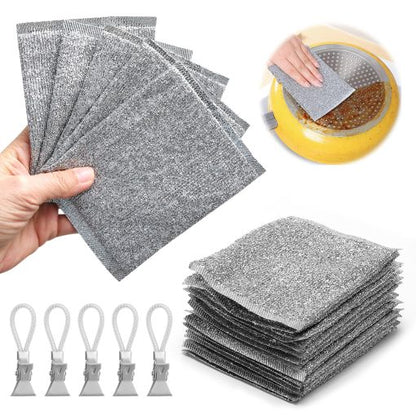 5-Pack Double-Sided Wire Cloth Dish Cleaning Set