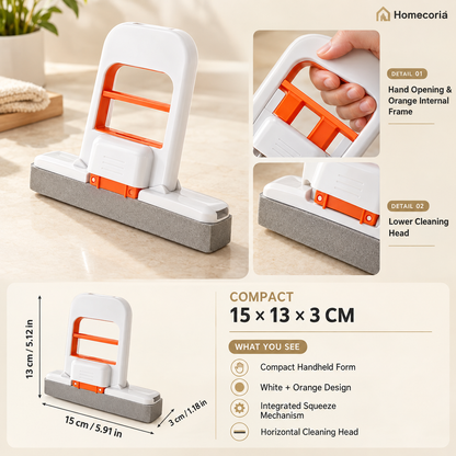 Handheld Floor Cleaning Brush – Compact Squeeze Cleaning Tool with Horizontal Cleaning Head