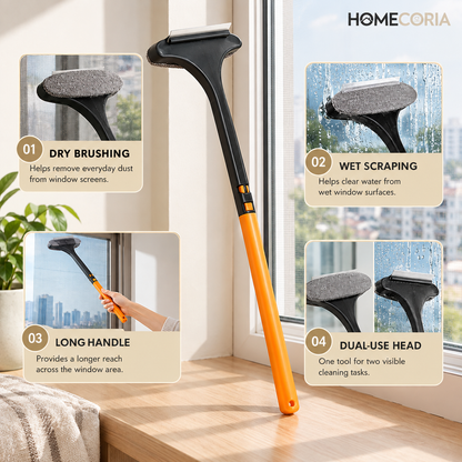 2-in-1 Window Squeegee & Scrubber Cleaning Tool – 45cm