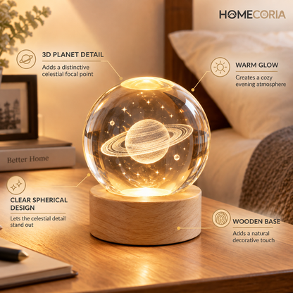 Celestial Crystal Planet Lamp – Premium LED Night Light