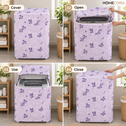 Floral Washing Machine Protective Cover – Dustproof Top Load Machine Cover