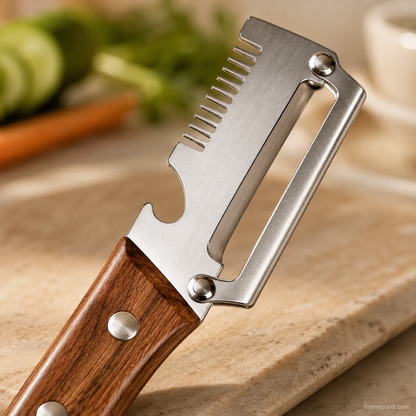 2-in-1 Stainless Steel Vegetable Peeler with Integrated Bottle Opener