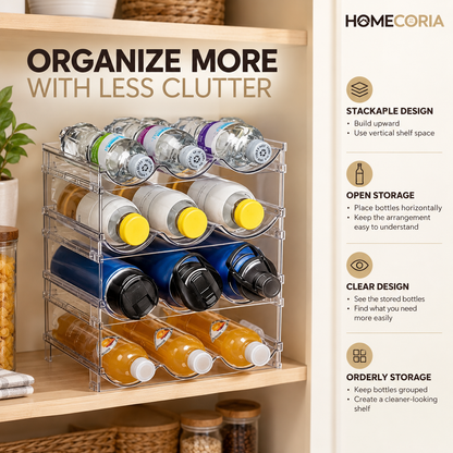 Stackable Drink Organizer – 2-Tier Beverage Can & Bottle Storage Rack
