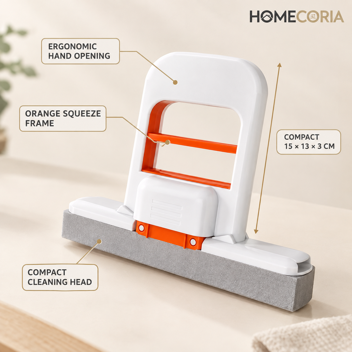 Handheld Floor Cleaning Brush – Compact Squeeze Cleaning Tool with Horizontal Cleaning Head