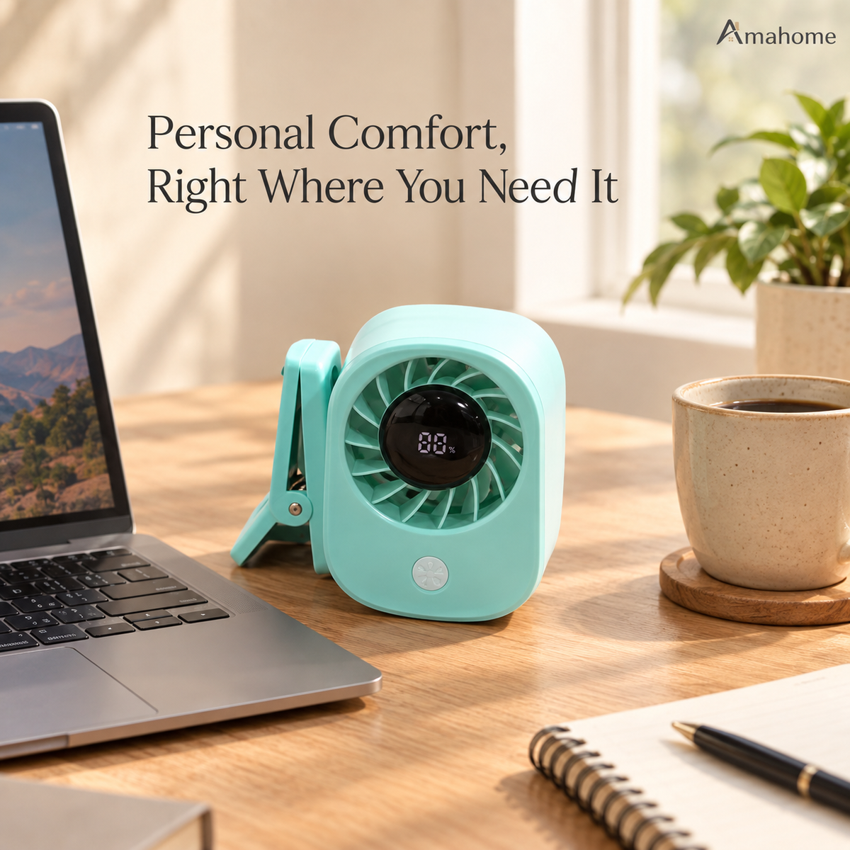 Mini Clip Desktop USB Fan – Portable Rechargeable Table Fan