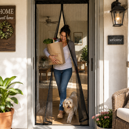 Magnetic Mesh Screen Door (35" x 82") — Hands-Free Automatic Closure