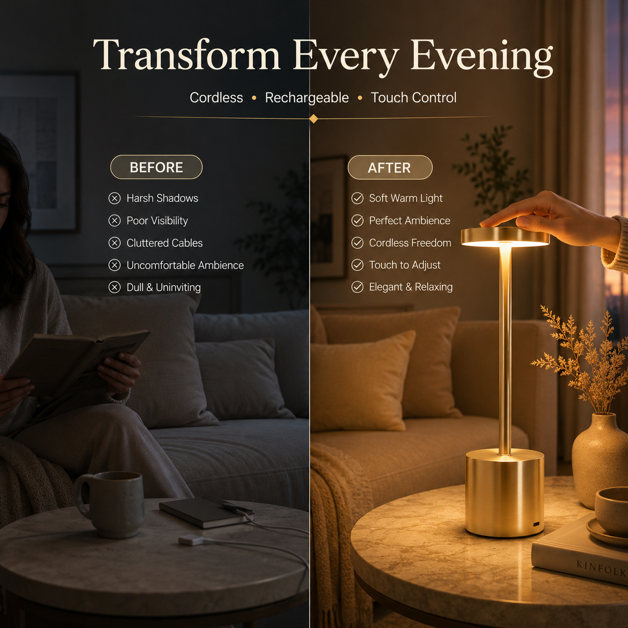 Classic Metal Touch Sensor LED Table Lamp