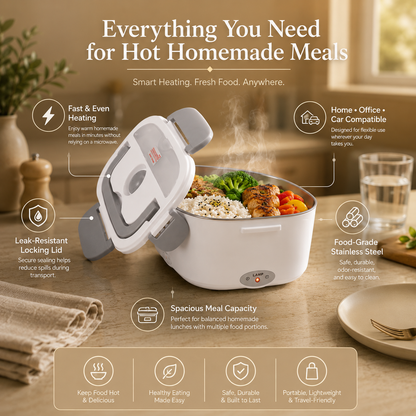 2-in-1 Portable Electric Heating Lunch Box or Electric Food Warmer