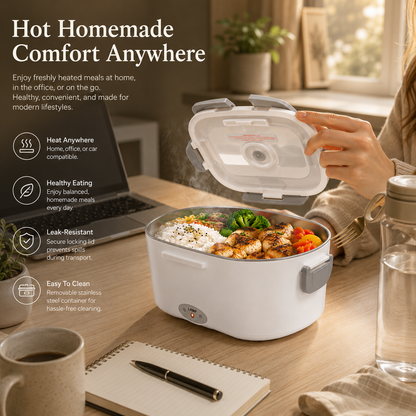 2-in-1 Portable Electric Heating Lunch Box or Electric Food Warmer