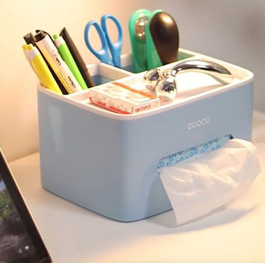 Luxury Multipurpose Tissue Box Organizer Wall Mounted Storage with Compartments
