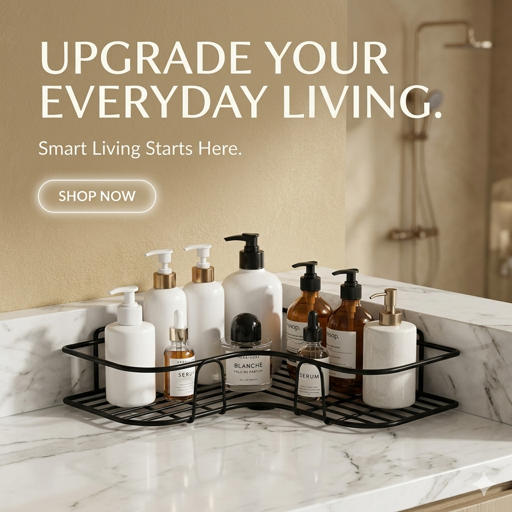 Shower & Kitchen Organizer Wall Shelf