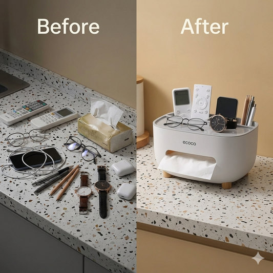 Tissue Box Holder, Multifunction Tissue Box ABS Material Storage Organizer, Desktop Tissue Box