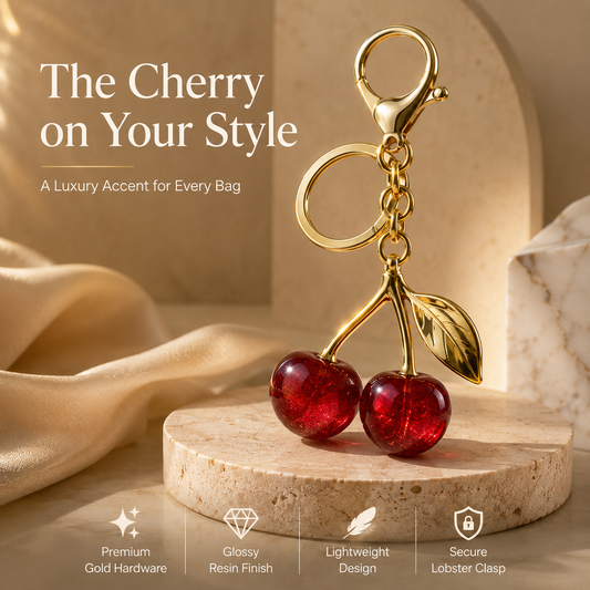 Cherry Bomb Sparkling Bag Charm & Keychain