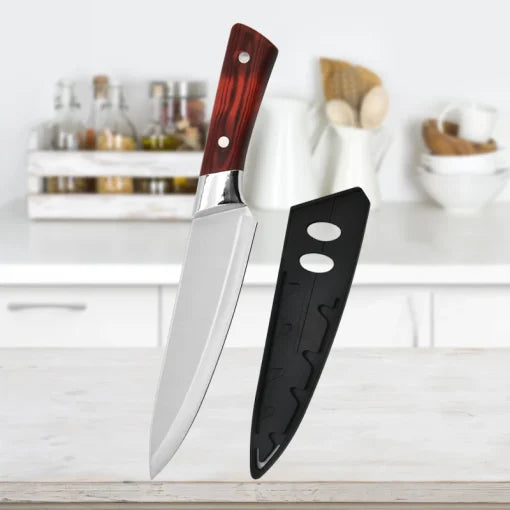 1 Pc Stainless Steel Kitchen Knife with Protective Cover | Sharp, Durable & Safe