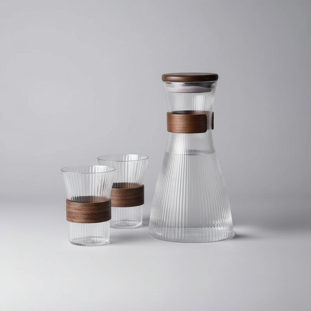 Water set 4pcs glass 1pcs jug glass merterial