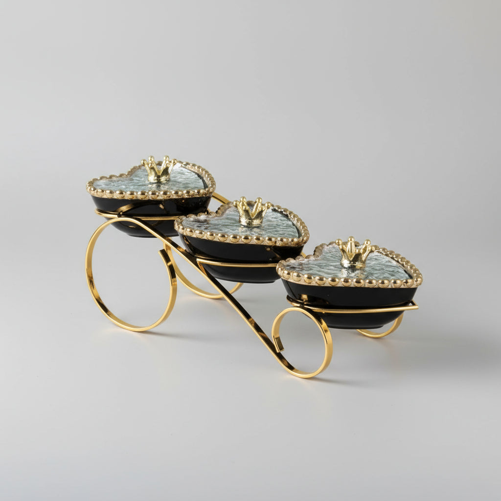 Serving Ceramic bowl and golden stand