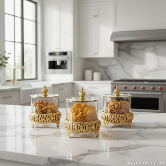 3pcs jar set glass merterial