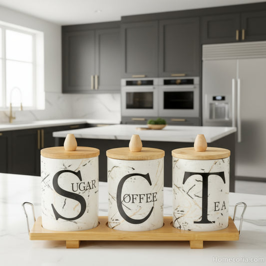 Air tight ceramic jar wood stand