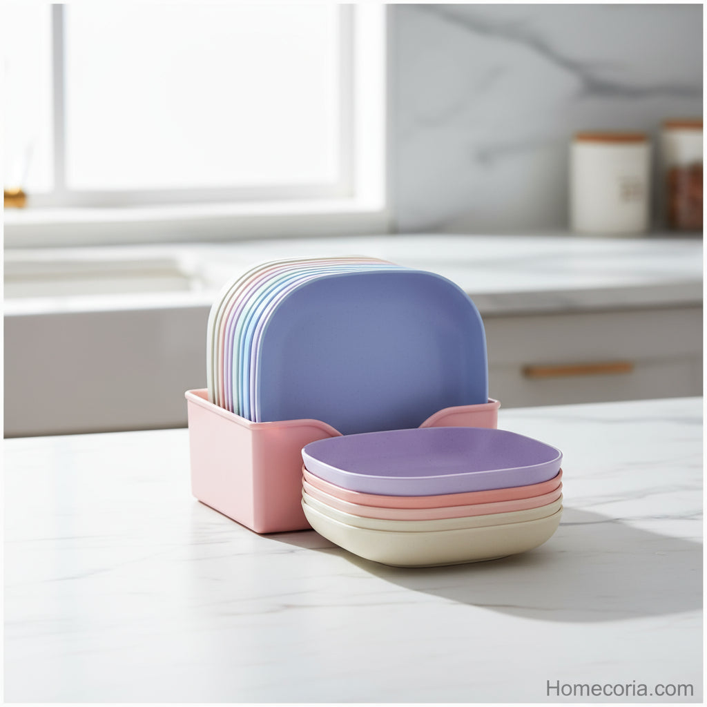 10pcs Plates Set With Holder