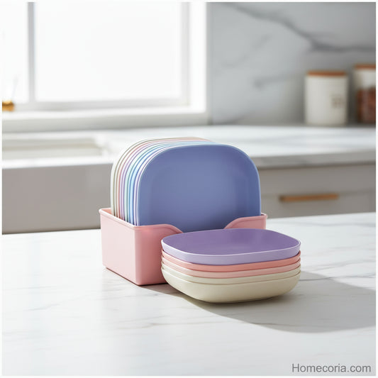 10pcs Plates Set With Holder