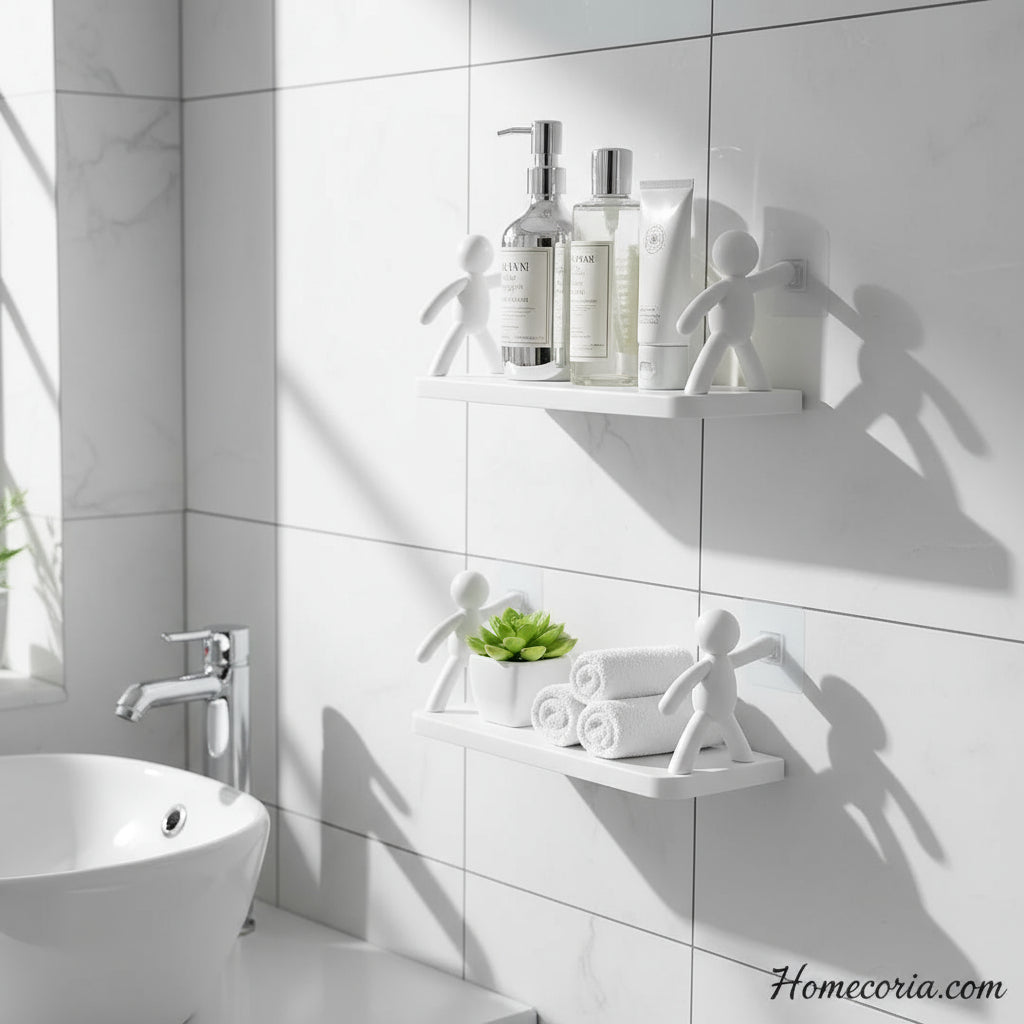 Self-adhesive Wall-Mounted Character Shelf