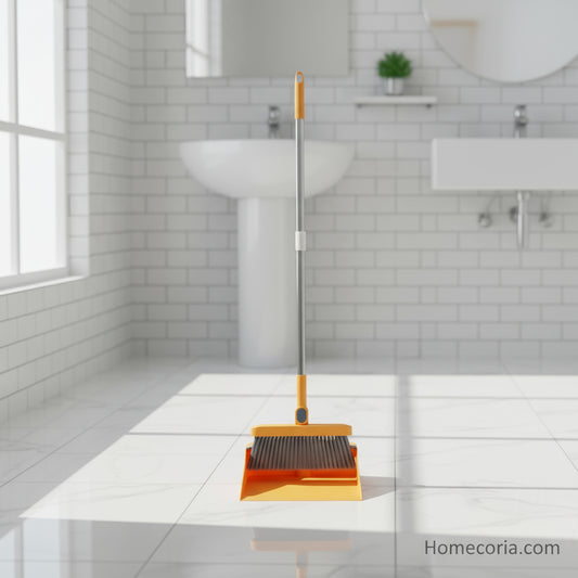 Attachable Broom With Dustpan