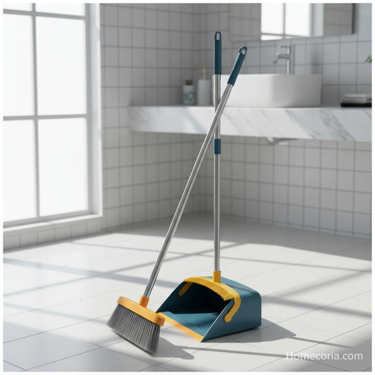 Attachable Broom With Dustpan