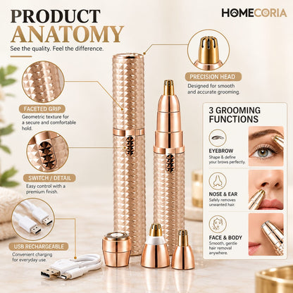 3-in-1 Precision Beauty Kit – Multi-Head Personal Grooming Trimmer