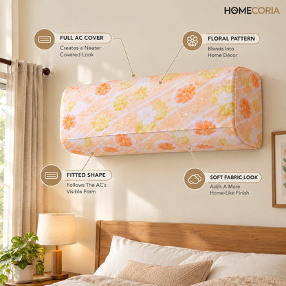 Floral Air Conditioner Cover – Decorative AC Dust Protection Cover