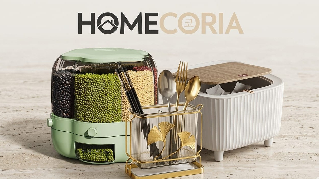 Homecoria kitchen product with utensils on a wooden surface