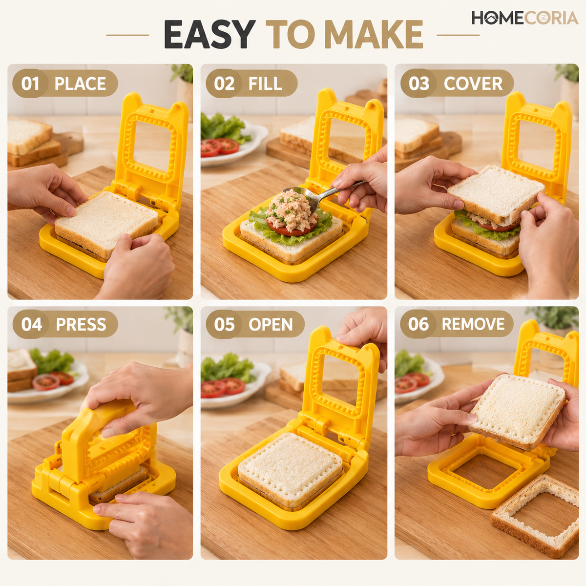 Sandwich Cutter & Sealer – Bread Pocket Maker & Sandwich Press Mold