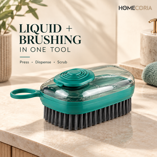 Liquid-Dispensing Cleaning Brush – Teal Scrubbing Brush