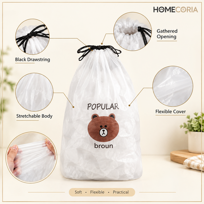 Flexible Food Storage Cover Bags – Stretchable Drawstring Food Protector
