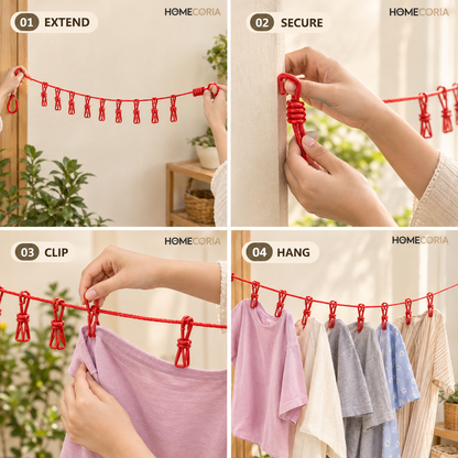 Premium 20-Clips Clothes Drying Hanger – Compact Laundry Drying Rack