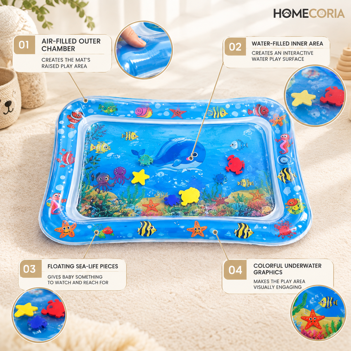 Baby Water Tummy Time Play Mat