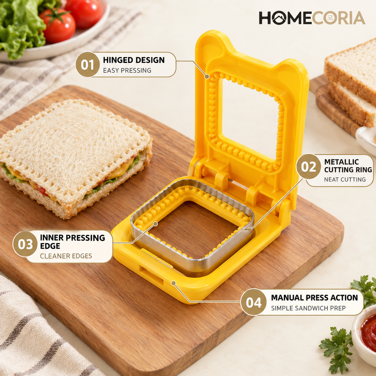 Sandwich Cutter & Sealer – Bread Pocket Maker & Sandwich Press Mold