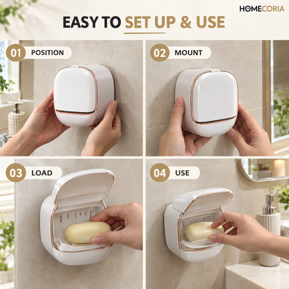 Wall-Mounted Soap Holder – Space Saving Bathroom Organizer