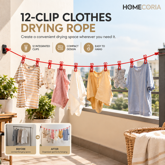 Premium 20-Clips Clothes Drying Hanger – Compact Laundry Drying Rack