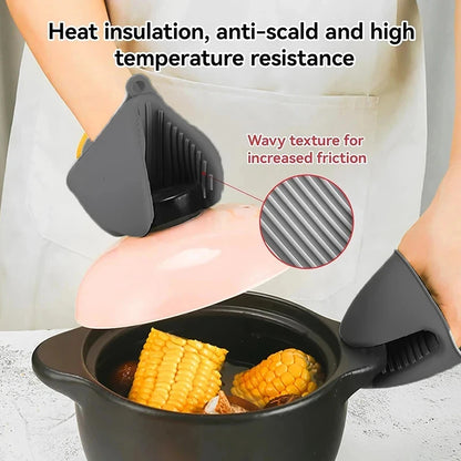 Silicone Pot Holder Gloves Non-Slip Grip Kitchen Utensils Anti Scalding and Heat Insulation Gloves Essential Kitchen Tools