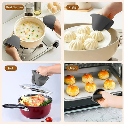 Silicone Pot Holder Gloves Non-Slip Grip Kitchen Utensils Anti Scalding and Heat Insulation Gloves Essential Kitchen Tools