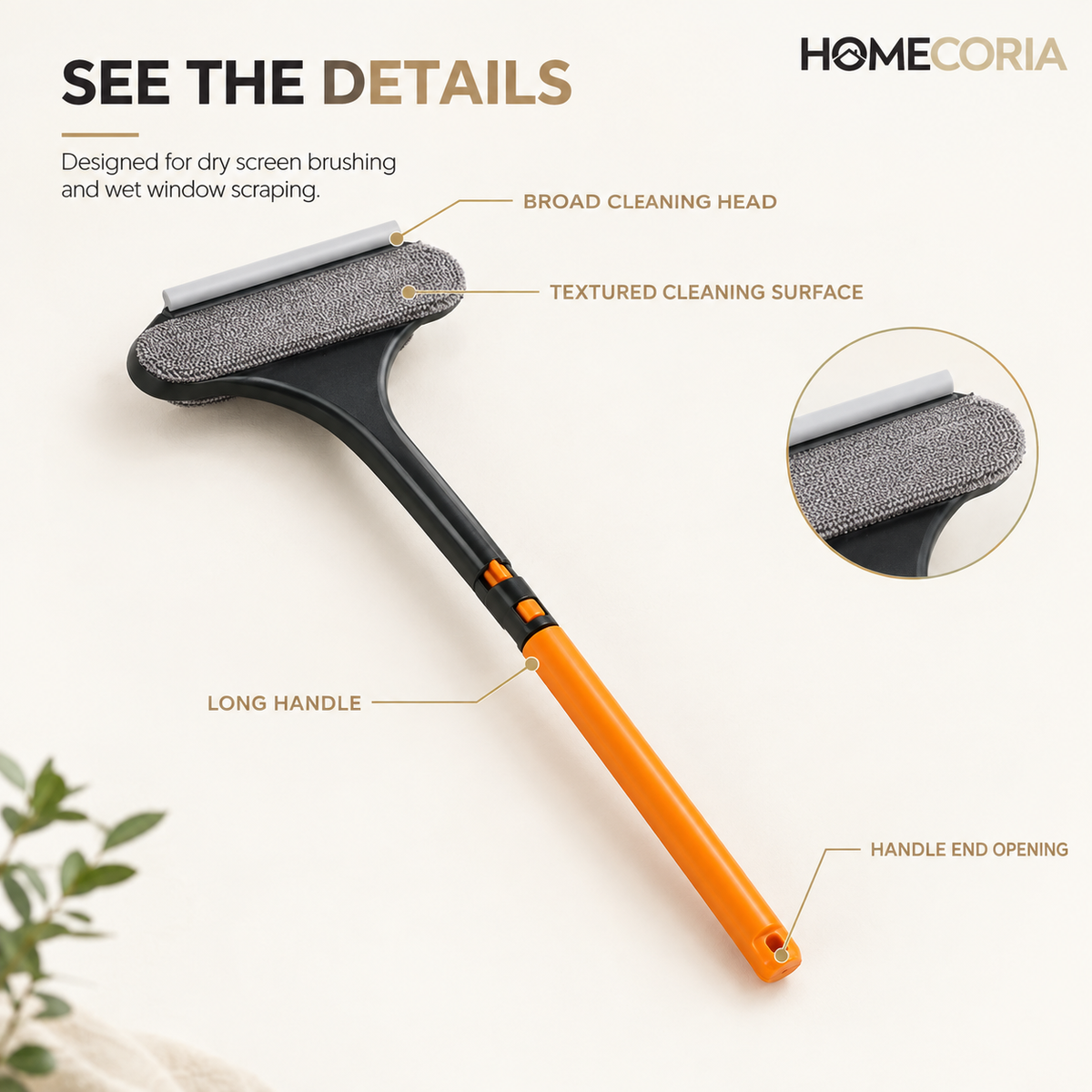 2-in-1 Window Squeegee & Scrubber Cleaning Tool – 45cm