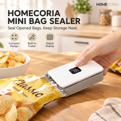Mini Heat Sealer for Food Bags with LCD Display & Hidden Cutter