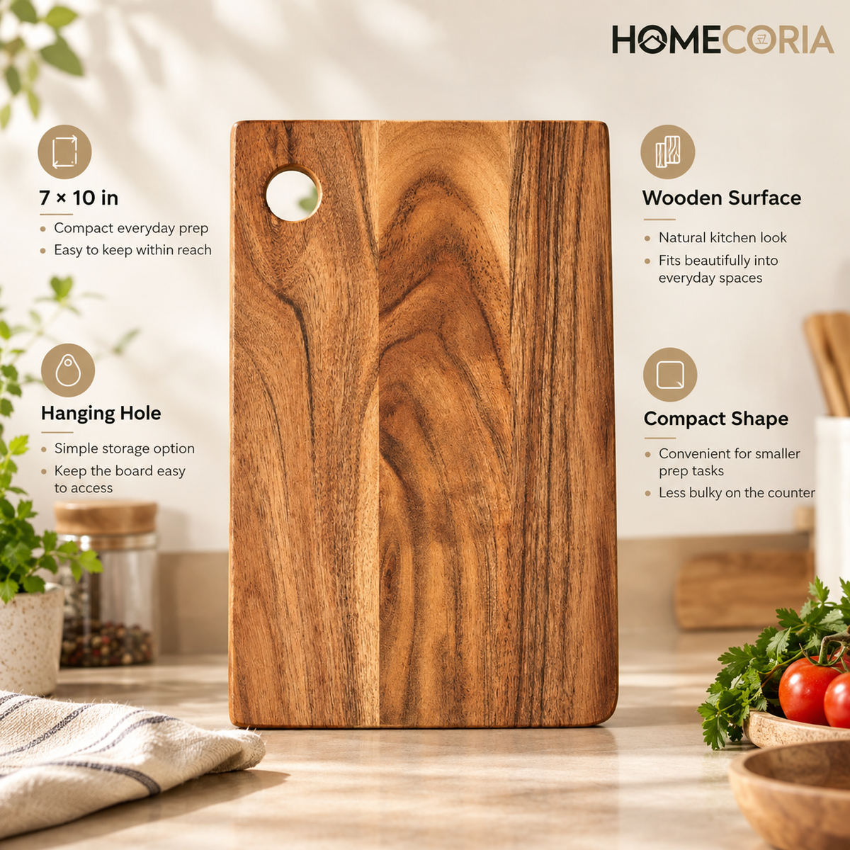 Premium Wooden Chopping Board – Natural Wood Kitchen Cutting Board
