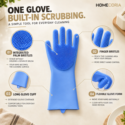Silicone Cleaning Gloves – Bristled Scrubbing Gloves