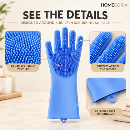 Silicone Cleaning Gloves – Bristled Scrubbing Gloves