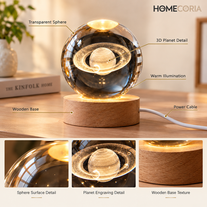 Celestial Crystal Planet Lamp – Premium LED Night Light