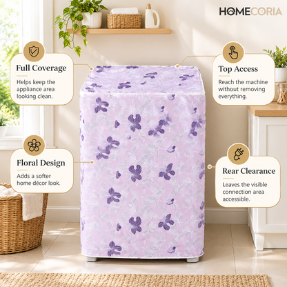 Floral Washing Machine Protective Cover – Dustproof Top Load Machine Cover