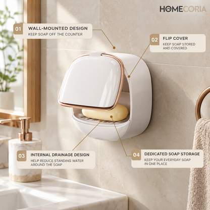 Wall-Mounted Soap Holder – Space Saving Bathroom Organizer