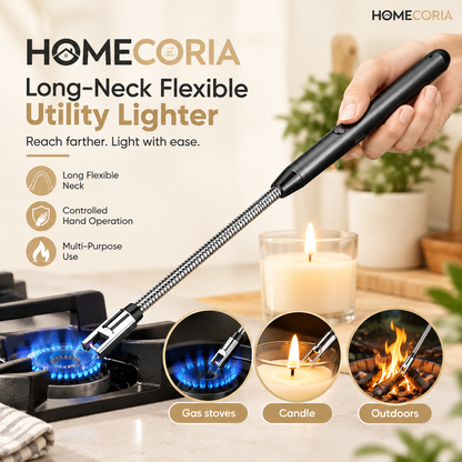 Long Reach Candle & Gas Stove Lighter – Flexible Neck Utility Igniter